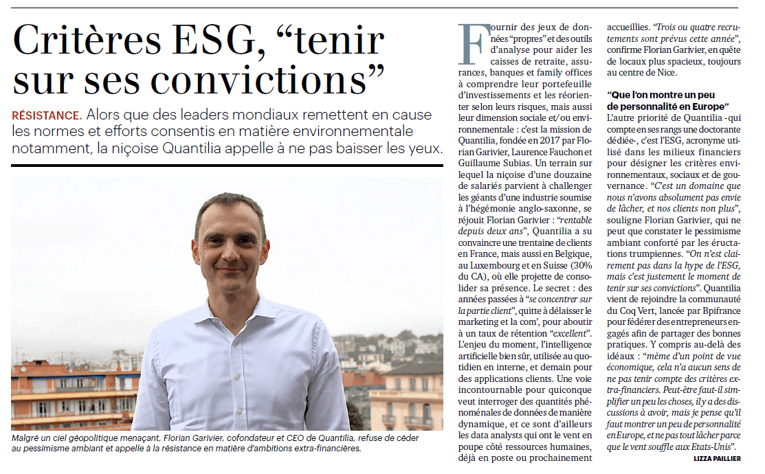 Critères ESG - Quantilia